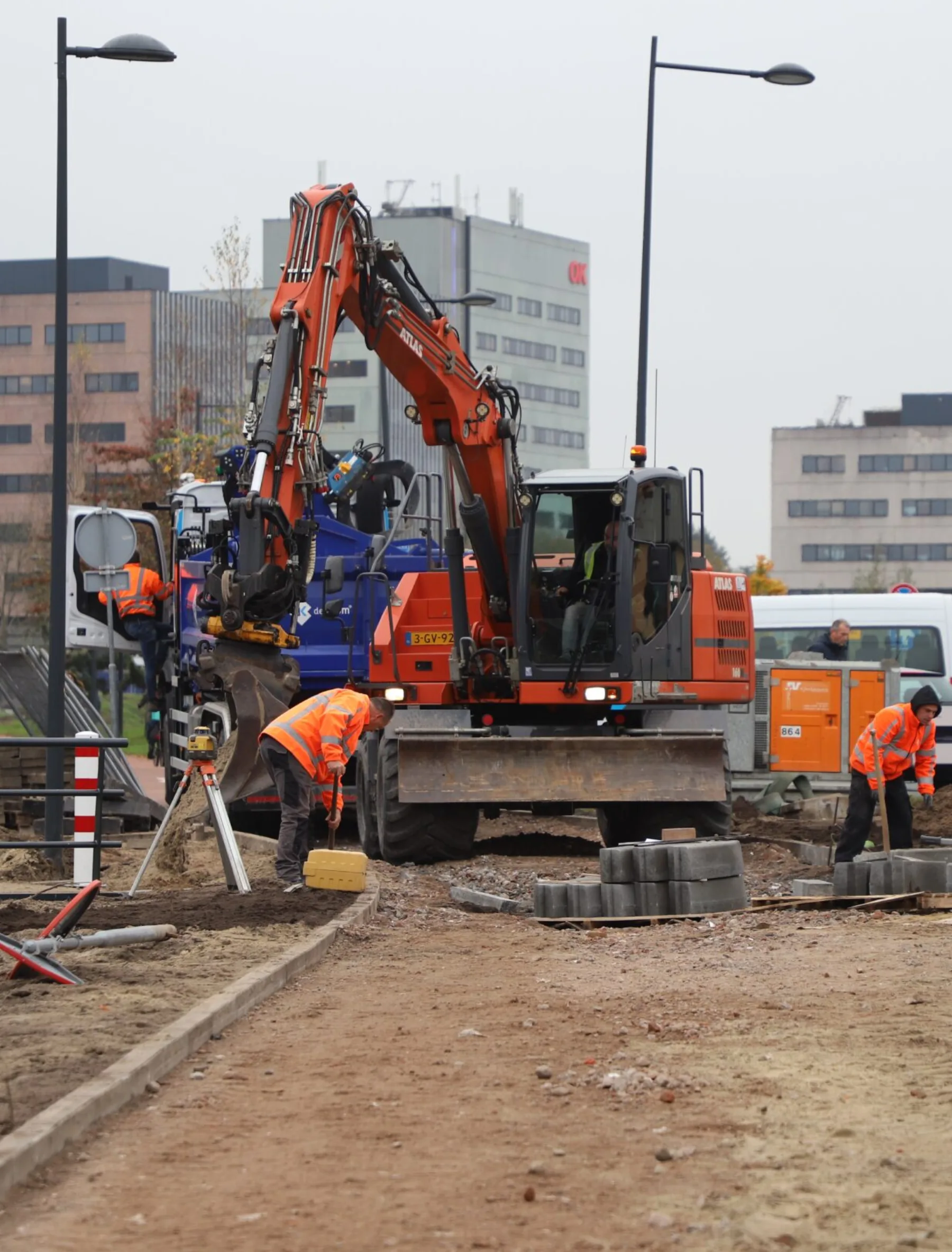 Grondwerk en riolering in uitvoering — ontwerpbeeld