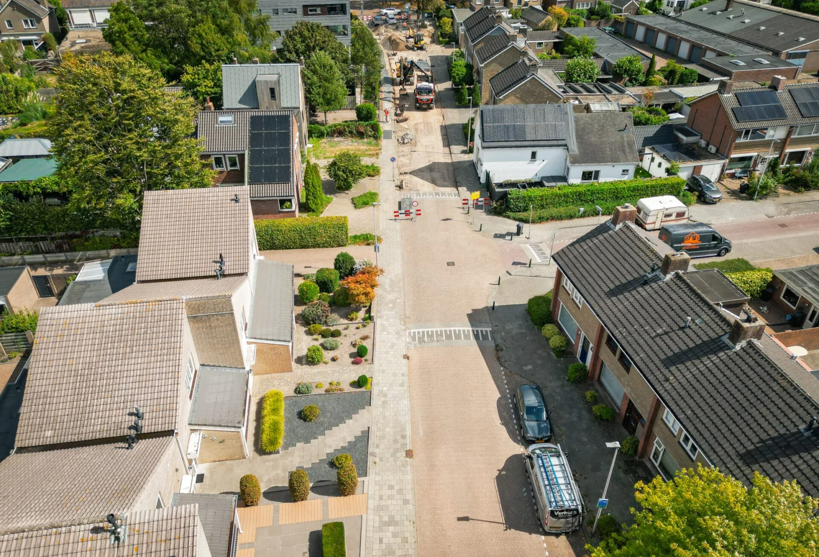 Straatwerk vanuit de lucht — ontwerpbeeld